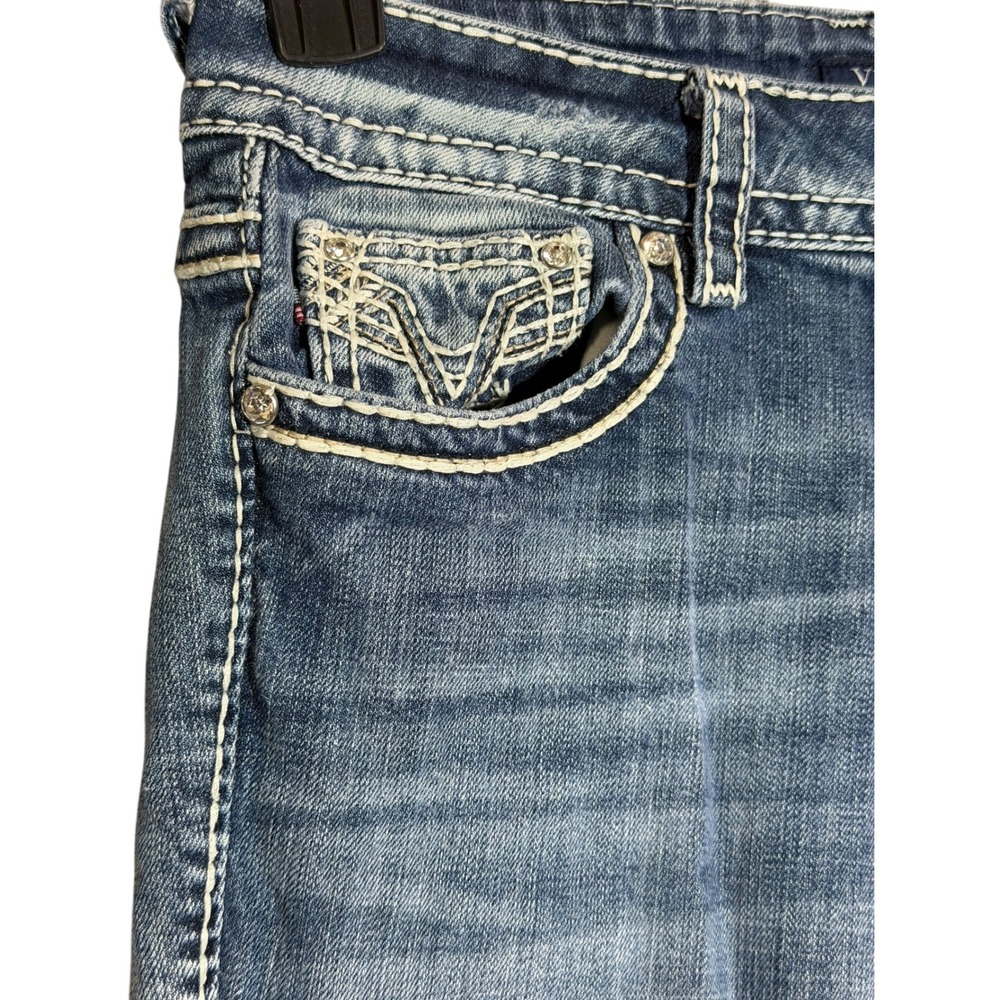Vigoss The New York Capri Jeans Womens 7/8 Medium Wash Embroidered Rhinestone - Picture 14 of 15